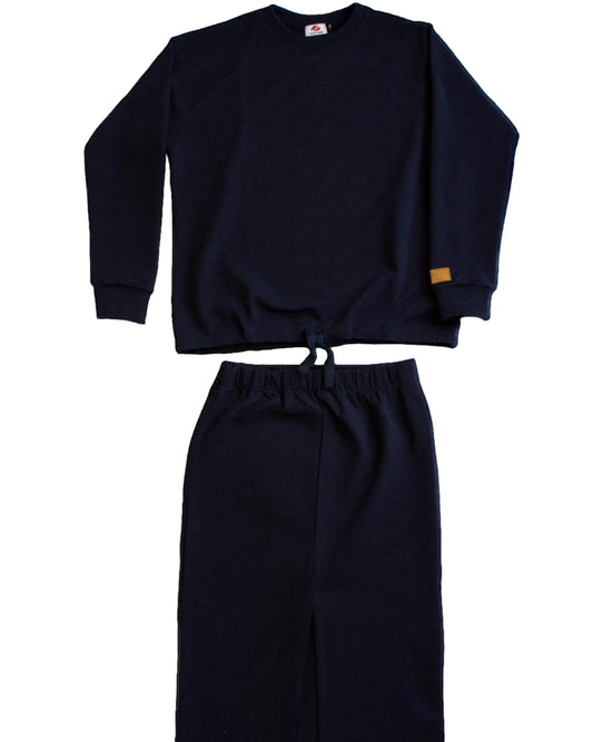 Conjunto Azul Marino Sudadera + Falda