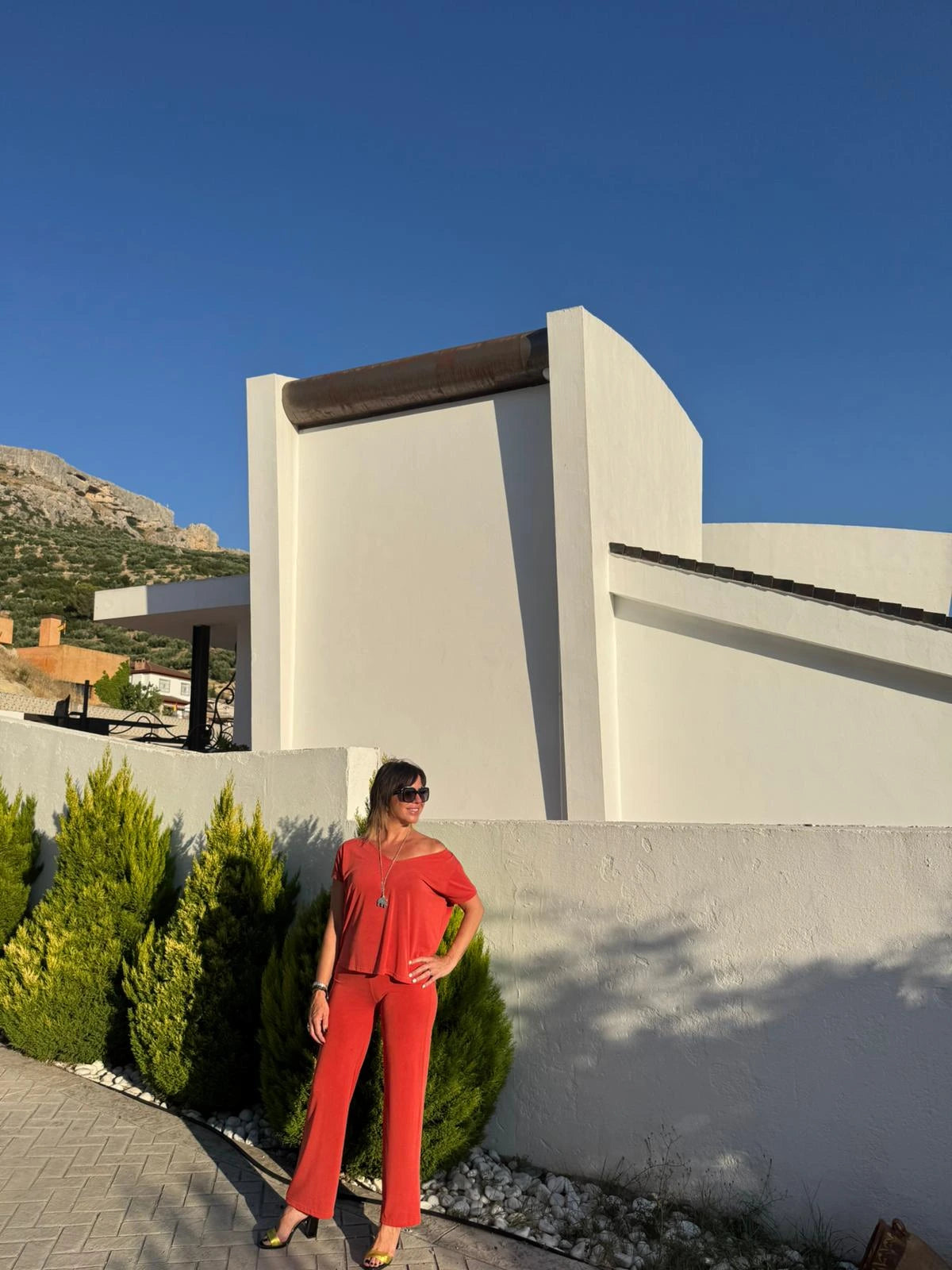 Camiseta de manga corta color naranja